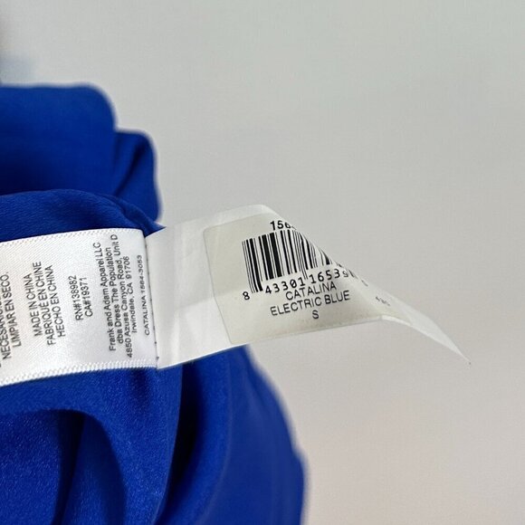 DRESS THE POPULATION Catalina Fit & Flare Cocktail Dress in Electric Blue Small - Picture 9 of 14